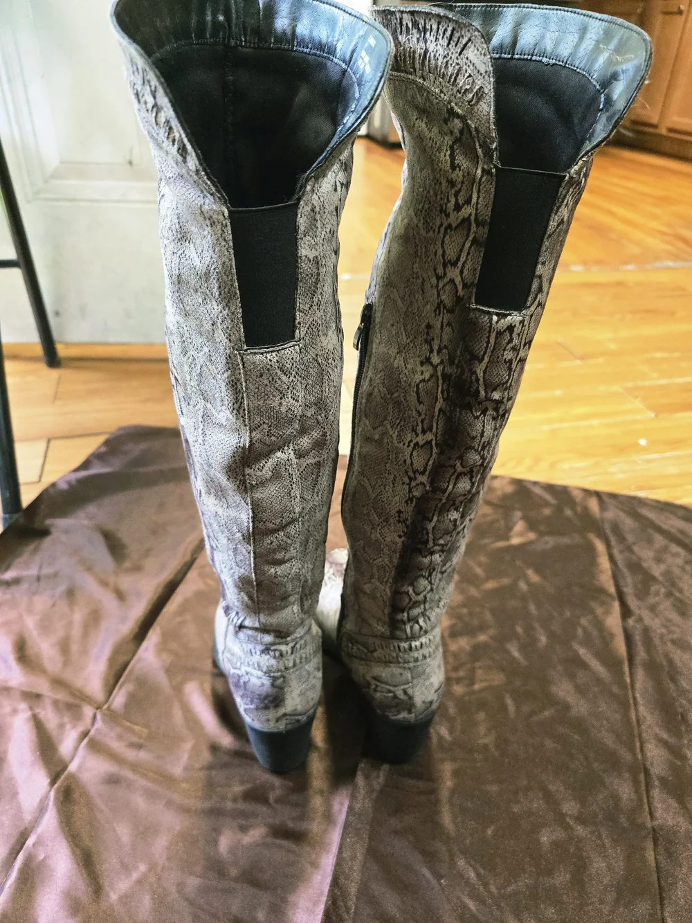 Over-the-Knee Snake Print Boots